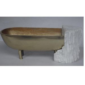 Jarrón de mesa moderno en metal y mármol, acabado plateado, jarrón de aluminio fundido, Decoración de mesa, artesanías de metal, jarrones de metal para mesa - Product Image 2