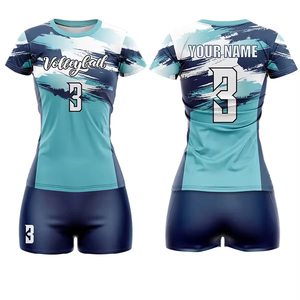 Meilleures ventes Nouveautés Uniformes de volley-ball à imprimé bleu marine pour femmes Kit d'entraînement de haute qualité - Product Image 1