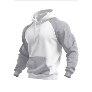 Nouveau sweat à capuche zippé en polaire 100 % coton écologique pour sports de plein air automne-hiver, couleur contrastante, tendance et à la mode - Product Image 6