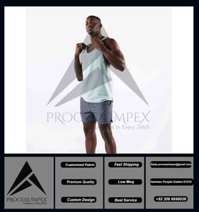 Men sports tank top OEM factory supplier wholesale custom made sleeveless gym workout <b>vest</b> fitness training casual fashion - Product Image 5