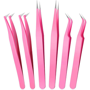 Pince à épiler professionnelle en acier inoxydable anti-magnétique pour extensions de cils, pointe fine de précision pour bouquets de cils 3D/6D - Product Image 4