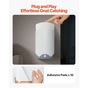 Trampa para Moscas e Insectos Voladores con Luz Azul-Violeta, 10 Placas Adhesivas, Elimina Cómodamente las Moscas Voladoras - Product Image 5