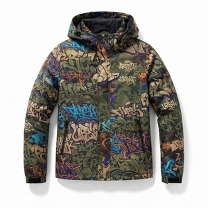 Veste d'hiver personnalisée en gros pour entreprise, camouflage, imperméable, coupe-vent, à capuche, softshell, avec logo frontal, vêtements de travail pour hommes et femmes - Product Image 1
