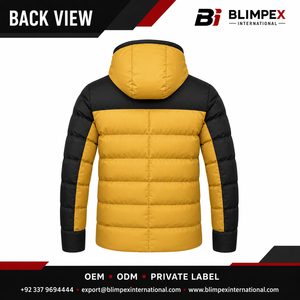 Veste décontractée matelassée en polyester/nylon de haute qualité, rembourrée de coton, avec capuche amovible, respirante pour homme - Product Image 5
