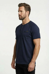 Camiseta Henley de Manga Raglán para Hombre SOSH, a Rayas, 100% Algodón, Tejido Interlock de 260 Gramos, Impresión Digital, Corte Regular - Product Image 3