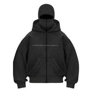 Sweat à capuche personnalisé avec cagoule, fermeture éclair intégrale, impression personnalisée en relief, 500 g/m², épais, fermeture éclair intégrale, sweats à capuche de haute qualité - Product Image 3