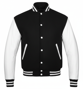 Chaqueta de Hombre de Invierno Casual Vintage de Lona y Cuero Genuino Ecológico con Logotipo Personalizado en Relieve de Alta Calidad - Product Image 1