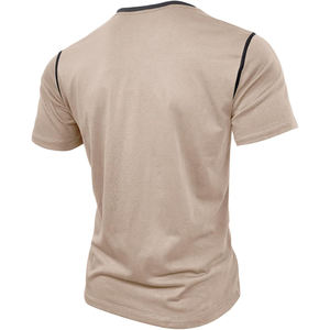Nouveau T-shirt Henley Homme 2026 – Manches Courtes, Bordures Contrastées, Coton Décontracté, Coupe Slim, Idéal Été - Product Image 4