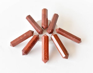 Puntas de Jaspe Rojo de Doble Terminación de Alta Calidad al por Mayor para Decoración y Regalos - Product Image 1
