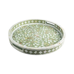 Plateau de service de luxe en nacre, fait main, incrusté de coquillages, plateau décoratif pour la maison, l'hôtel, le restaurant, pour le service et les cadeaux - Product Image 1