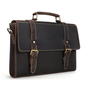 Maletín de Cuero Genuino de Gran Capacidad para Hombre, con Cierre de Cremallera, para Viajes y Portátil - Product Image 6