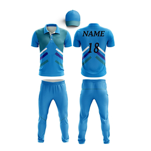 Uniforme de críquet personalizado con color y logotipo, conjunto completo para equipo, impresión por sublimación, diseño ligero y transpirable. - Product Image 3