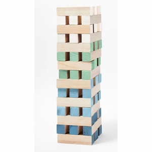 Jeu de blocs empilables en bois peints, format géant, tour à bascule avec étui de transport, logo personnalisé, livraison directe, jeu de construction en bois - Product Image 1