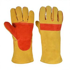 Guante de soldadura de cuero de ante de vaca 35 Cm Ant Heat Anti Cut Guantes resistentes - Product Image 1