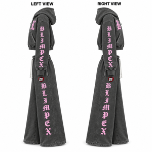 Conjunto de Sudadera Corta con Cremallera y Pantalones Anchos para Mujer, Estilo Gótico, Lavado Mineral, Directo de Fábrica Blimpex INT - Product Image 3