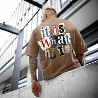 T-shirts Hip Hop pour Hommes de Grande Taille, Coupe Slim, Écologiques, Anti-Plis, 100% Coton, Séchage Rapide, Extra Longs