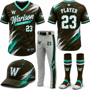 Warison Industries Unisex Baseball Complete Uniform Set Sublimation Printing Customized Name And Number Softball Uniform Kit - Product Image 2