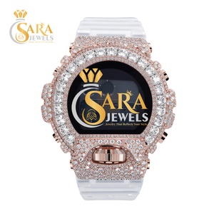 Montre Mossinate Diamond en cuir noir de qualité supérieure avec cadran doré pour hommes et femmes disponible au prix d'exportation - Product Image 1