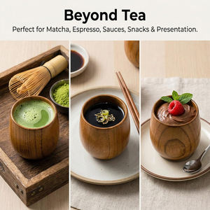 Juego de Tazas de Madera Hechas a Mano, Ecológicas y Duraderas, Tazas Reutilizables de Estilo Vintage para Té y Café, Artículos de Bebida de Madera Natural para el Hogar, Cocina, Cafetería y Bar - Product Image 2