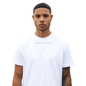 T-shirt noir 100 % coton personnalisé en gros avec logo imprimé, jersey uni pour homme, manches courtes, streetwear, anti-plis - Product Image 3