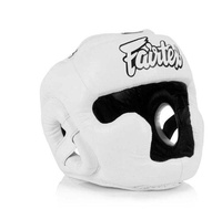 Protège-tête Fairtex en cuir PU de haute qualité pour boxe, Muay Thai, MMA, sparring, avec double protection nez et menton - Prix de gros RTS