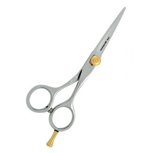 Ciseaux de coiffure professionnels personnalisables avec vis de réglage dorée, en acier inoxydable de haute qualité, tranchants, pour droitiers - Product Image 2