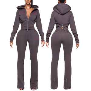 Nuevo Conjunto de Chaqueta Corta con Cuello Alto y Cierre para Mujer, Conjunto de Sudadera Corta de Dos Piezas con Logotipo Personalizado, Conjunto Deportivo con Pantalones Cortos - Product Image 5