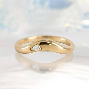 Anillo de banda de moissanita con corte de pera y diamantes para mujer, conjunto nupcial moderno, anillo de promesa, plata 925 con baño de oro, joyería fina - Product Image 4