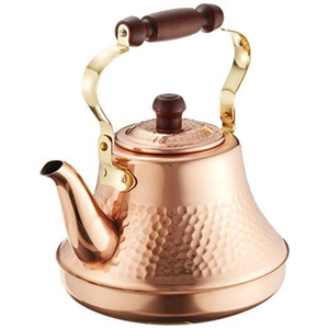 Tetera minimalista de cobre con asa y tapa, beneficios ayurvédicos para la salud, para servir té y café en la mesa de la cocina del hogar. - Product Image 4