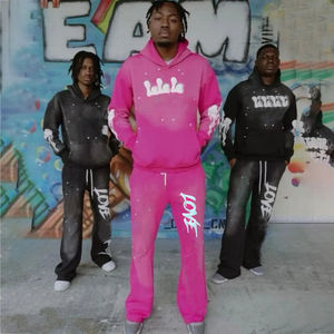 Sweat de jogging décontracté unisexe personnalisé en molleton 100 % polyester avec mousse 3D, respirant, séchage rapide, coupe oversize et bas évasé - Product Image 3