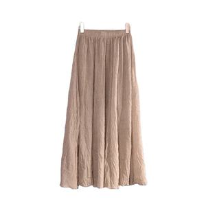 Jupe longue évasée en jean de coton délavé pour femme, taille haute, tendance - Product Image 6