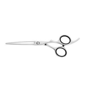 Ciseaux de coiffure en acier inoxydable 440C, directement de l'usine, avec une conception de poignée inclinée confortable et un repose-doigts réglable - Product Image 4