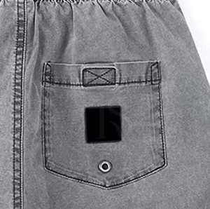 Shorts en jean décontractés d'été pour hommes, 100% coton, délavés à l'acide, avec logo personnalisé, de haute qualité, style vintage, écologiques et respirants - Product Image 2