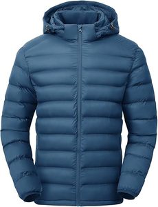 Chaqueta acolchada de otoño con forro transpirable, cierre de cremallera y estampado de letras. - Product Image 1