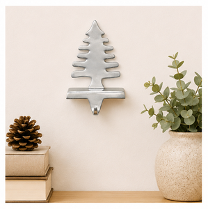 Premium Polished Aluminum Christmas Tree <b>Stocking</b> <b>Holder</b> For Mantel Heavy Duty Metal Pine Tree <b>Stocking</b> Hanger With Weighted - Product Image 2