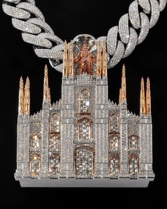 Pendentif Cathédrale Iced Out VVS Moissanite en Argent Sterling 925 Plaqué Or 18K Certifié Luxe Hip Hop pour Homme - Product Image 3