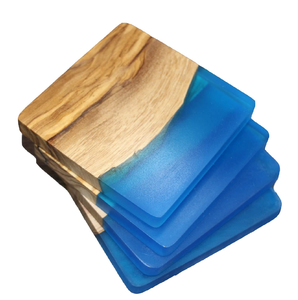 Sous-verre carré en bois et résine, best-seller, pour décoration de table basse et accessoires - Product Image 1