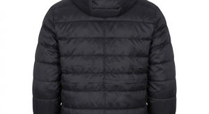 Men's Hooded Puffer <b>Jacket</b> Winter Windproof Solid Color Zipper Closure Casual Outerwear 100% Polyester Filled with Polyester - Product Image 6