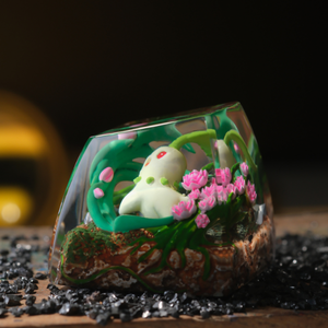 คีย์แคปช่างฝีมือแห่งป่าลึกลับ, คีย์แคปแบบกำหนดเอง, คีย์แคปอนิเมะน่ารัก, คีย์แคปสีเขียว, ชุดคีย์แคป, คีย์แคปไม้ - Product Image 1