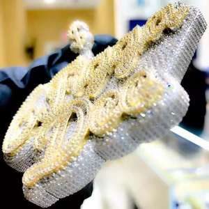 Colgante Personalizado con Nombre Frogga Dee, con Incrustaciones de Diamantes Moissanite, Joyería Hip Hop de Lujo, Cadena con Letras - Product Image 2