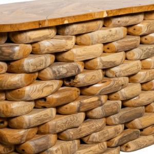 Table basse en bois de teck artisanal unique, design moderne rustique, meubles de salon, ARTERRA de qualité supérieure - Product Image 2