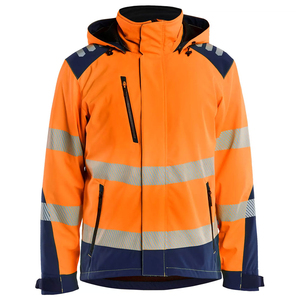 Vestes de travail de sécurité pour hommes, travailleurs de la construction en plein air, haute visibilité, bandes réfléchissantes, doublure en polyester - Product Image 1