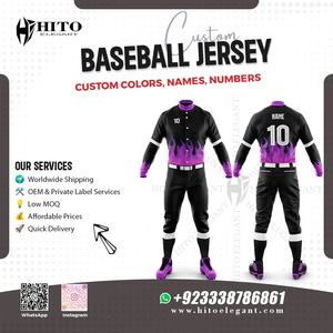 Ropa de equipo Ropa deportiva Conjunto de uniforme de béisbol con logotipo personalizado Uniforme de béisbol y softbol para mujer Jersey de práctica ligera - Product Image 2