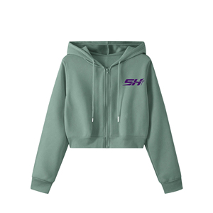 เสื้อฮู้ดครอปผู้หญิงสไตล์ลำลอง สตรีทแวร์ ทรงหลวม ระบายอากาศได้ดี เป็นมิตรกับสิ่งแวดล้อม ผลิตจากผ้าฝ้ายถักนุ่ม - Product Image 1