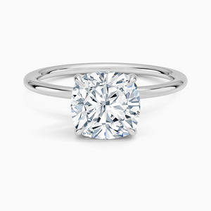 Bague BOJ 0112 en argent 925, coupe coussin, nœud d'amour, sertissage à griffes, solitaire, diamant 2 carats, couleur D, VVS1, moissanite certifiée GRA - Product Image 1