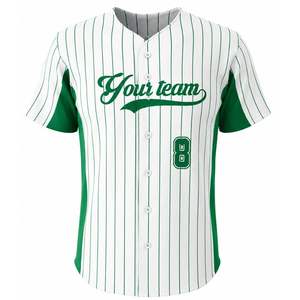 Maillot de baseball classique tendance, respirant, 100 % polyester, couleur unie, personnalisable, coupe ajustée pour homme, manches courtes, séchage rapide - Product Image 1