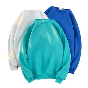 Sudadera Cálida con Forro Polar y Cuello Redondo para Adolescentes y Hombres, Estilo Casual para Parejas, Moda Otoño Invierno, Color Sólido Simple - Product Image 4