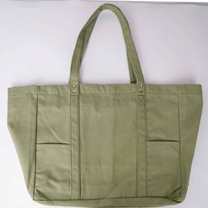 Canvas Fashion Geometric Eco-friendly Tote <b>Bag</b> Large Size Green Shoulder Length Handle Zipper Closure Daily Use <b>Gift</b> - Product Image 2