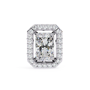 Luxury Radiant Cut Moissanite Stud <b>Earrings</b> Halo Design 6.20×4.20mm Center D Color VVS Moissanite Diamond <b>Earrings</b> Fine Jewelry - Product Image 1