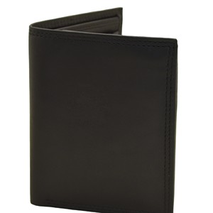 Cartera Trifold Delgada de Cuero Genuino para Hombre, Cierre Plegable Minimalista, Negra, Uso Diario, Cierre Abierto, Compartimento para Identificación de Poliéster - Product Image 5